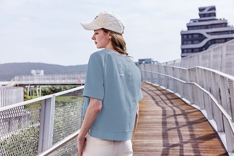 abito休閒海洋船舵刺繡上衣