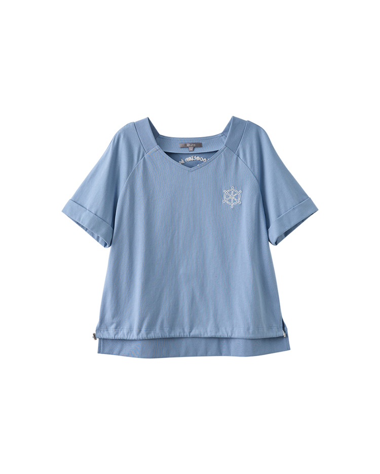 abito休閒海洋船舵刺繡上衣