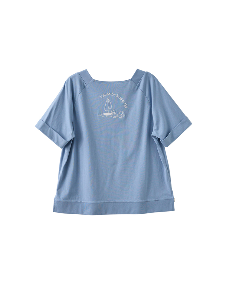 abito休閒海洋船舵刺繡上衣