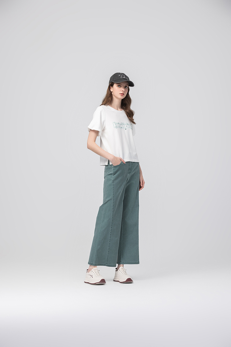 abito棉質直筒牛仔寬褲