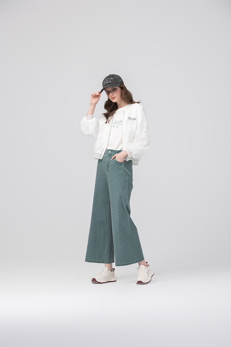 abito棉質直筒牛仔寬褲