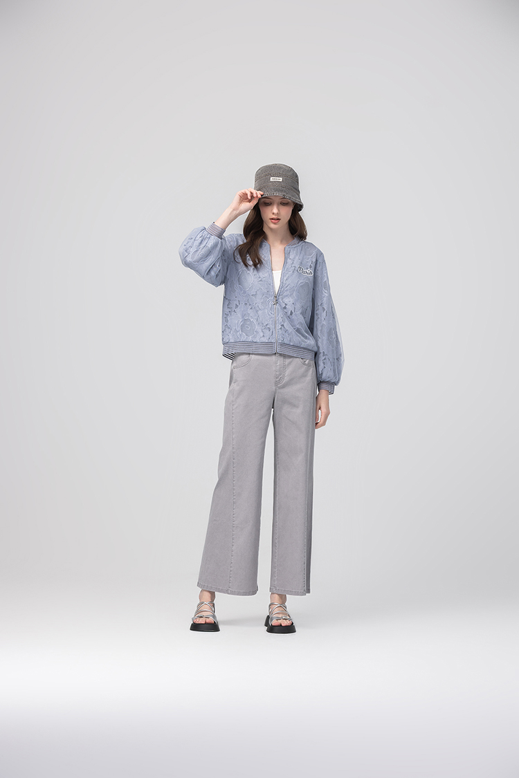 abito棉質直筒牛仔寬褲