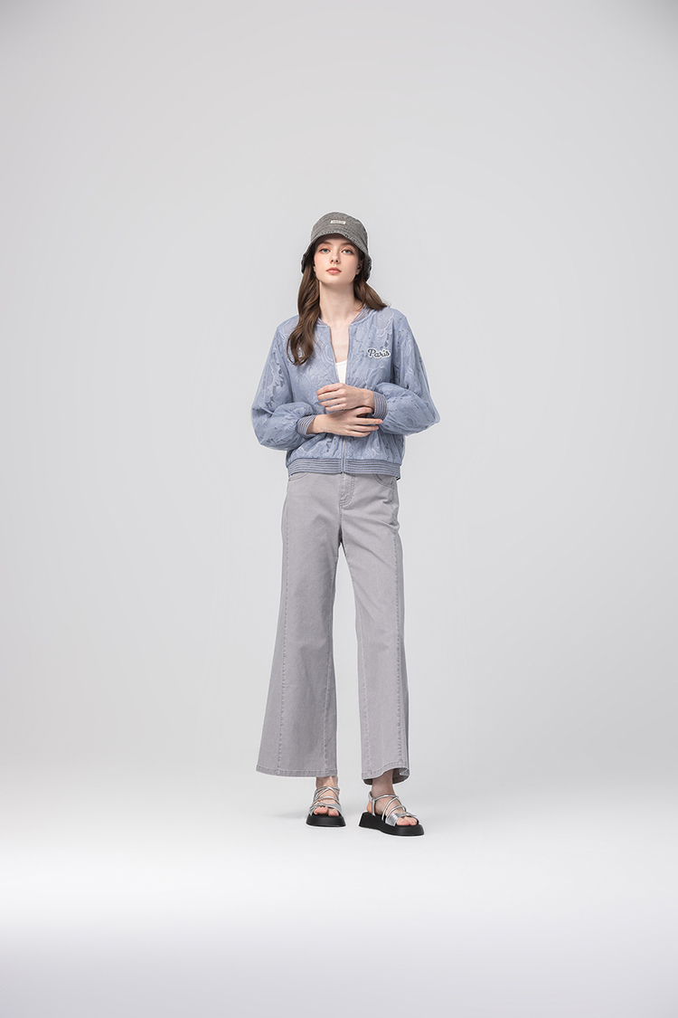 abito棉質直筒牛仔寬褲