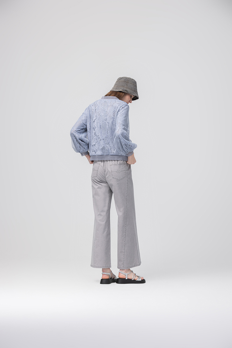 abito棉質直筒牛仔寬褲