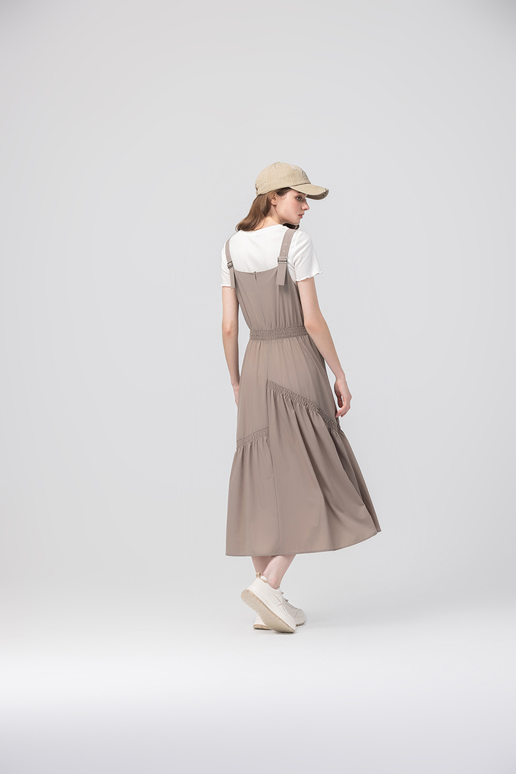 abito個性綁帶抽褶兩件式長裙