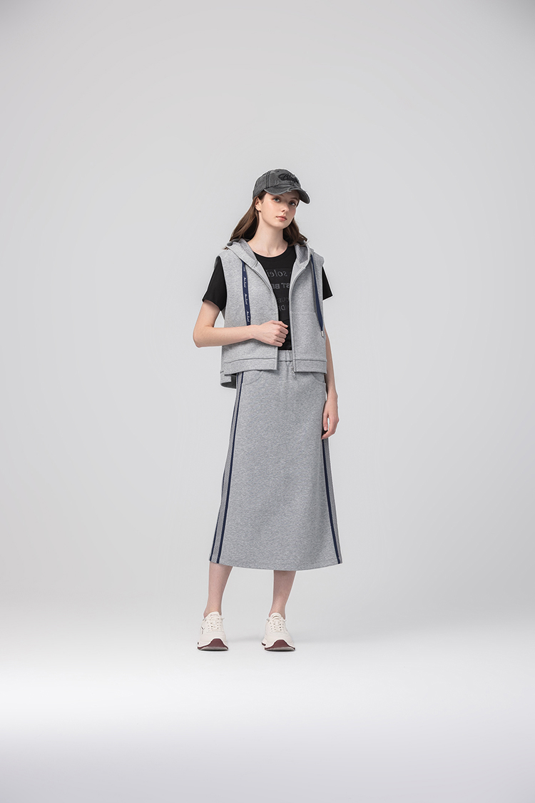 abito休閒連帽無袖拉鍊背心