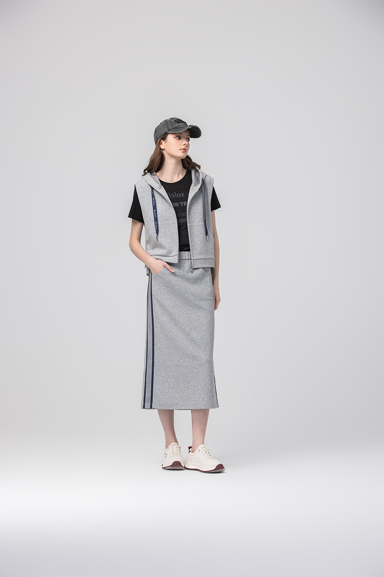 abito休閒連帽無袖拉鍊背心