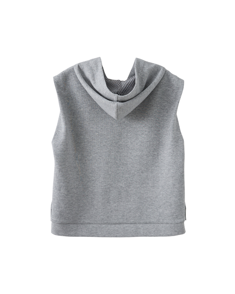 abito休閒連帽無袖拉鍊背心