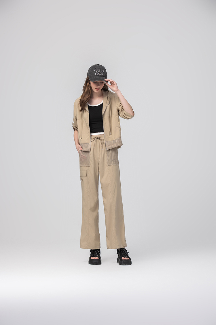 abito街頭抽繩網布連帽外套