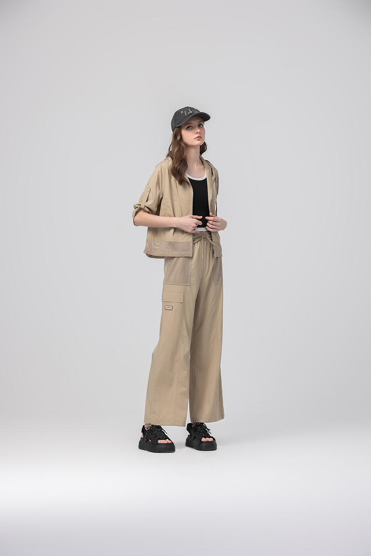 abito街頭抽繩網布連帽外套