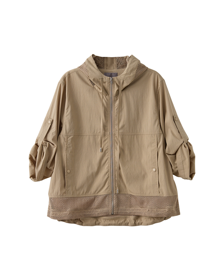 abito街頭抽繩網布連帽外套