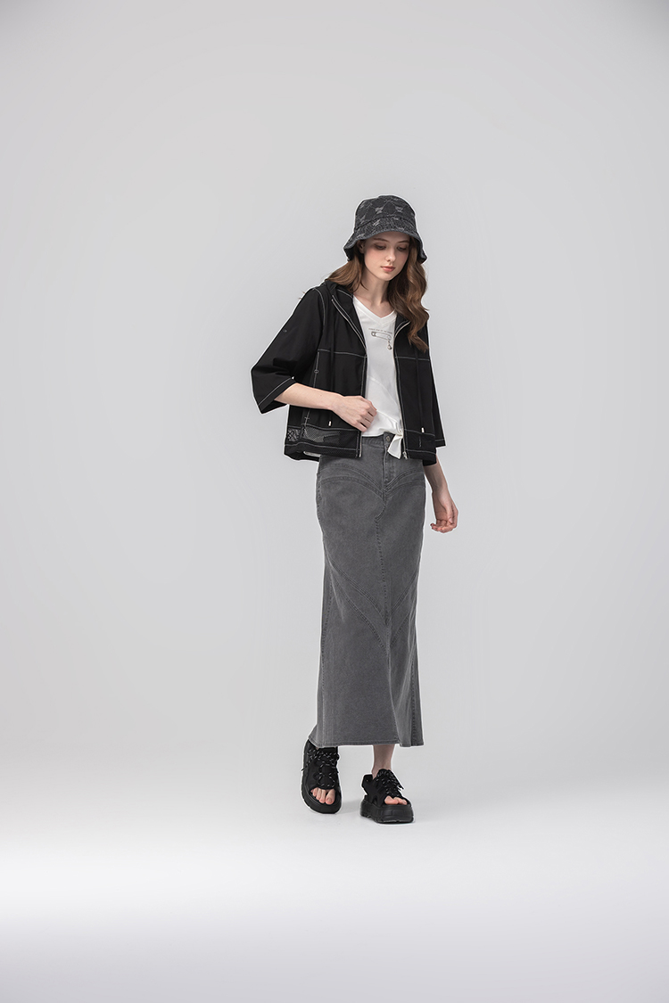 abito街頭抽繩網布連帽外套