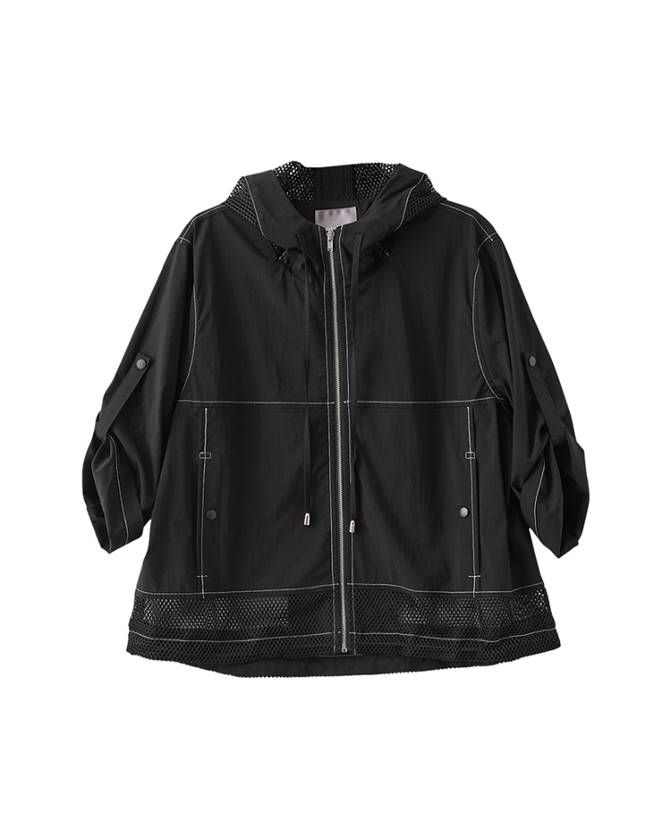 abito街頭抽繩網布連帽外套
