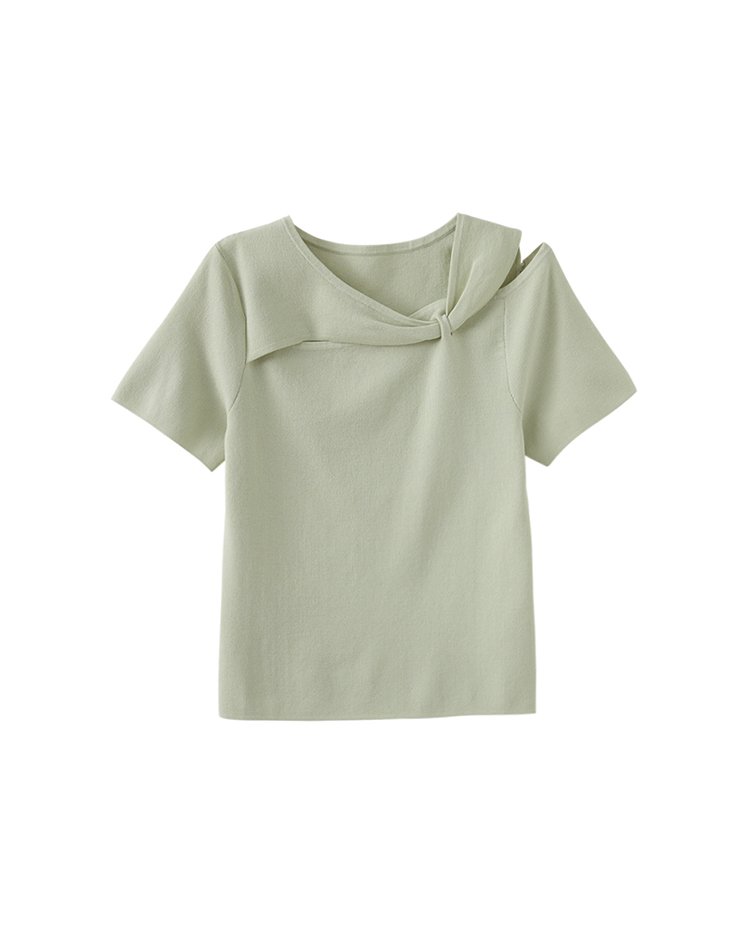 abito優雅扭結針織上衣