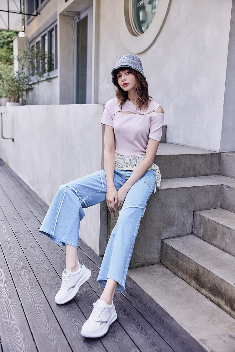 abito優雅扭結針織上衣