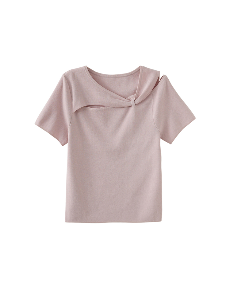 abito優雅扭結針織上衣