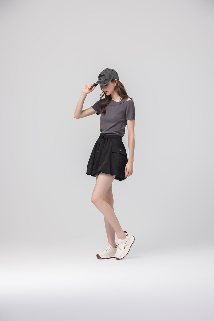 abito優雅扭結針織上衣