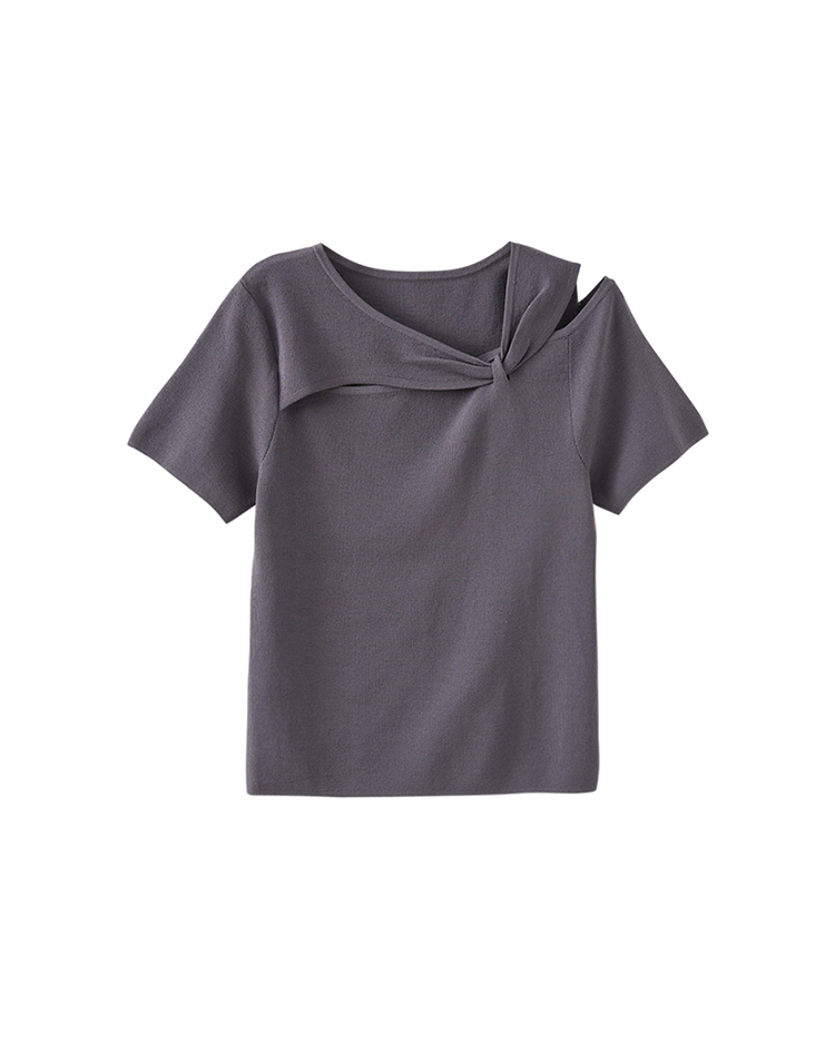 abito優雅扭結針織上衣