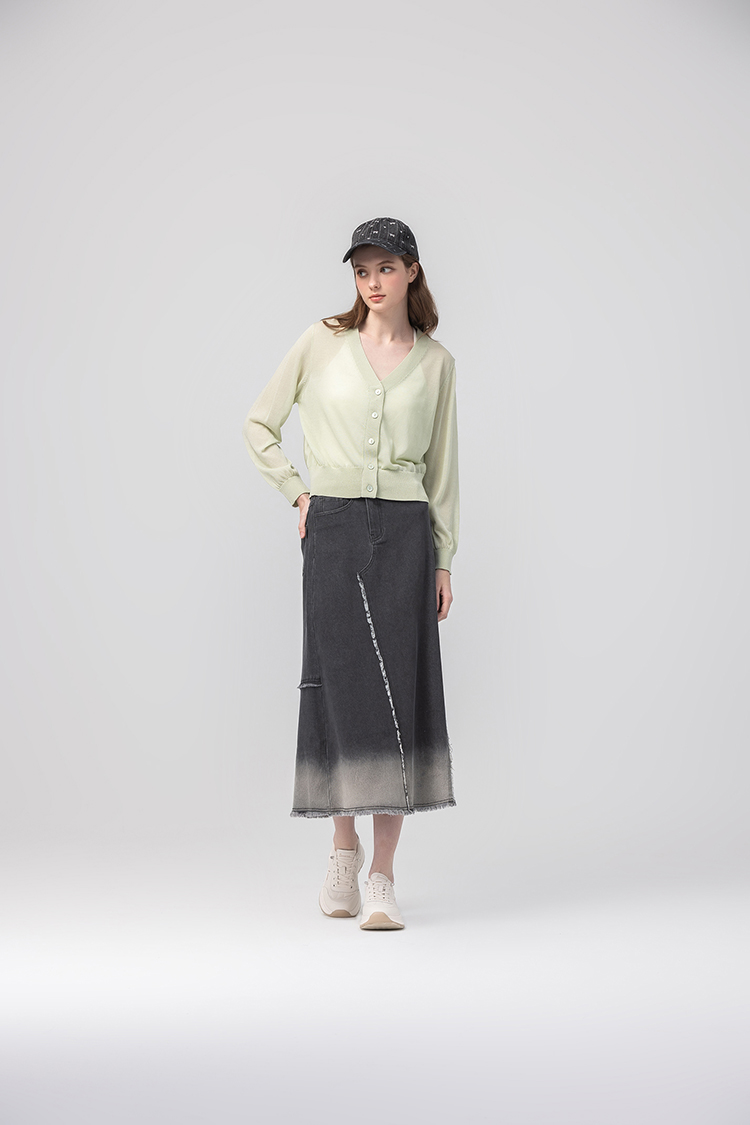 abito簡約素色V領針織外套