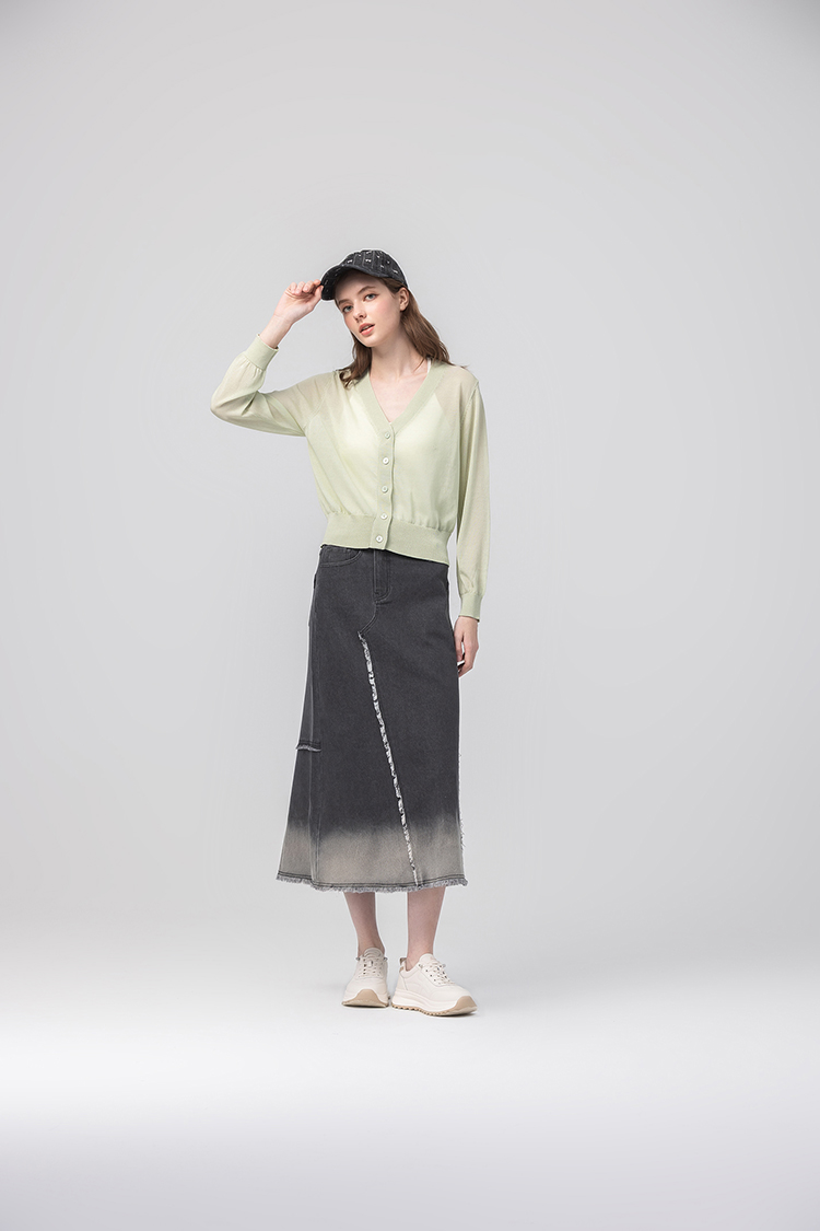 abito簡約素色V領針織外套