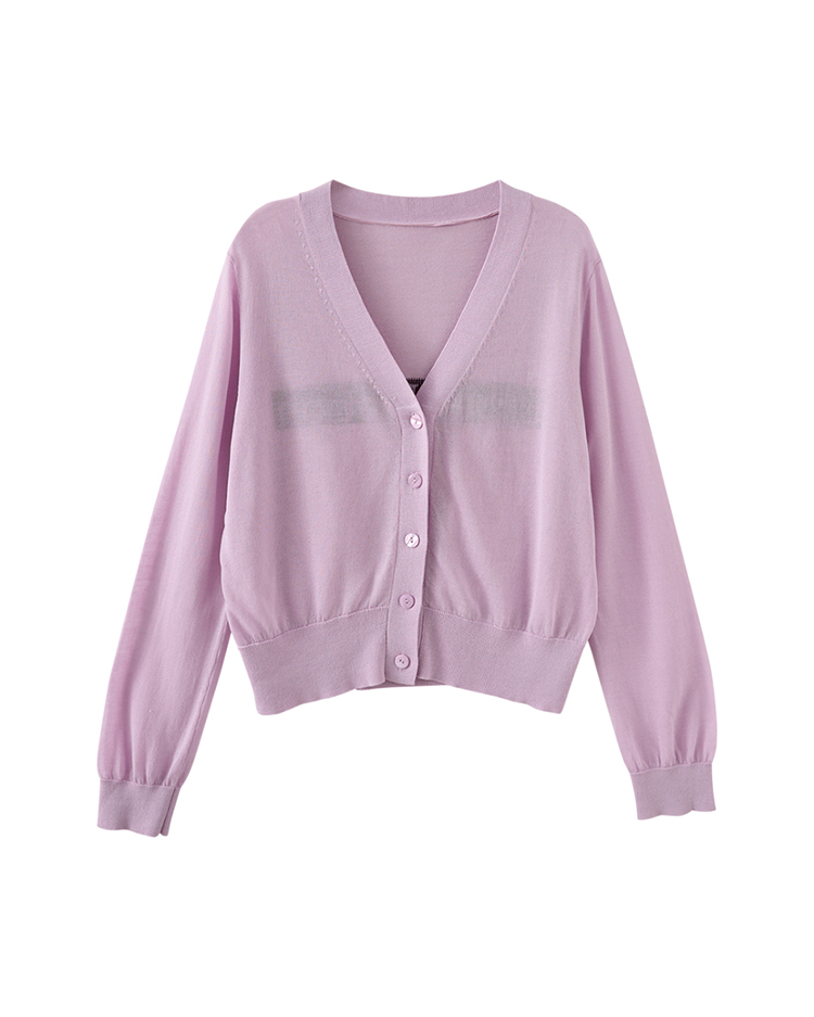 abito簡約素色V領針織外套