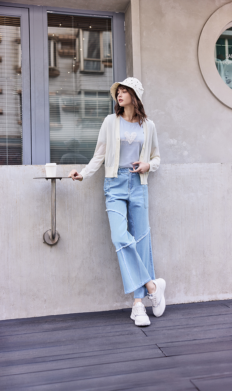 abito簡約素色V領針織外套