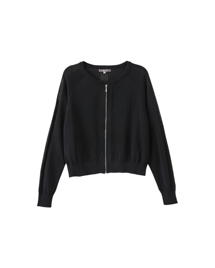 abito透膚網紗拼接針織外套