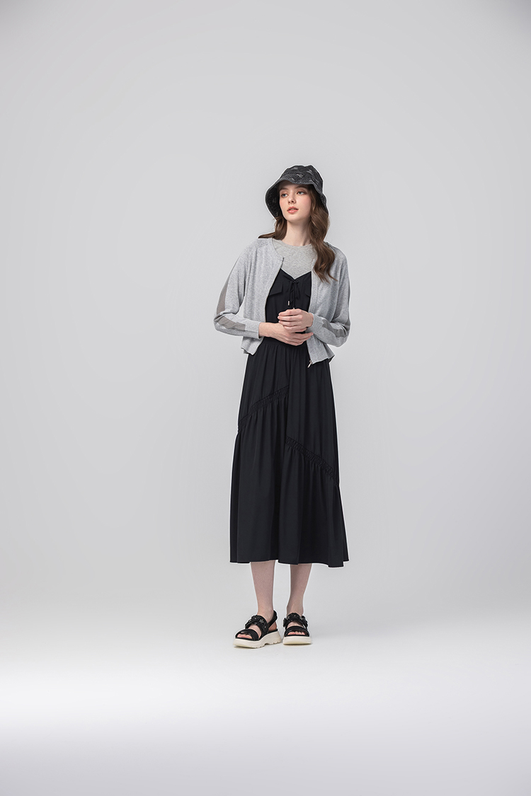 abito透膚網紗拼接針織外套