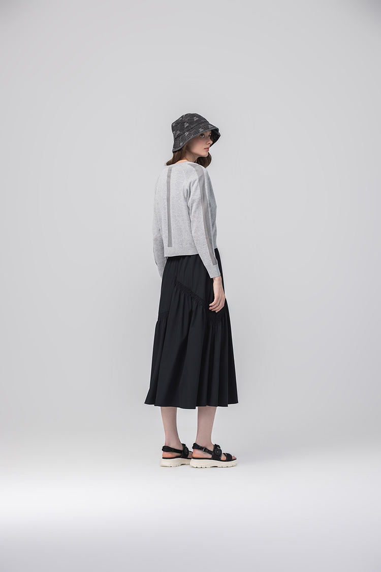 abito透膚網紗拼接針織外套