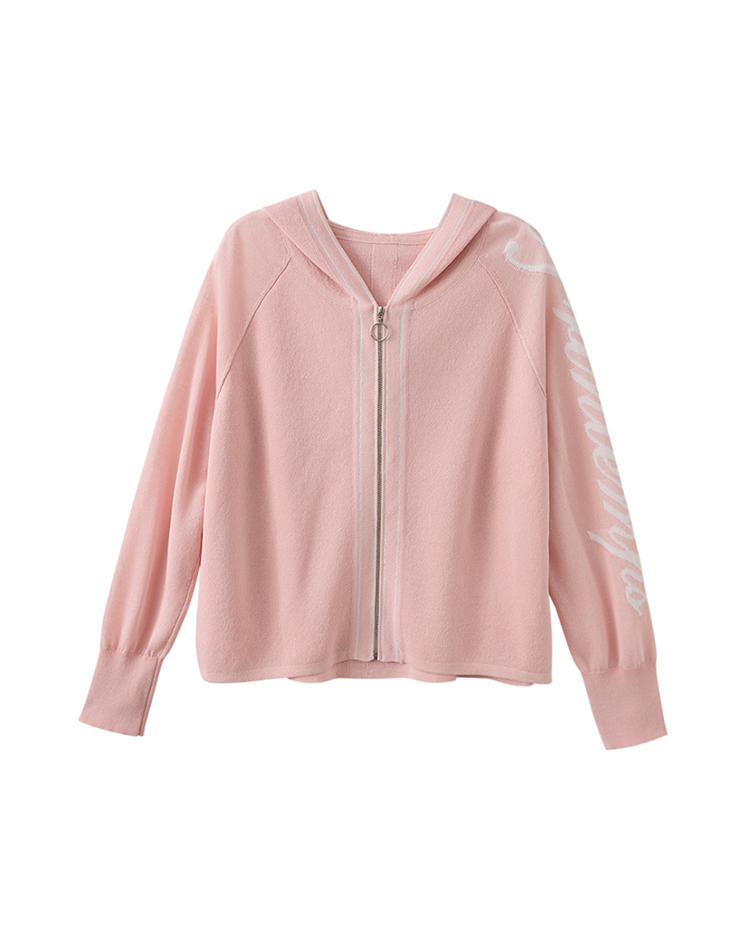 abito個性字母連帽針織外套