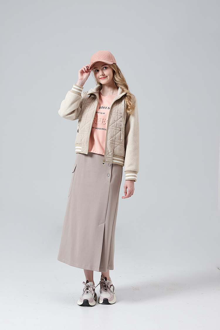 DITA休閒同色織帶丸編上衣