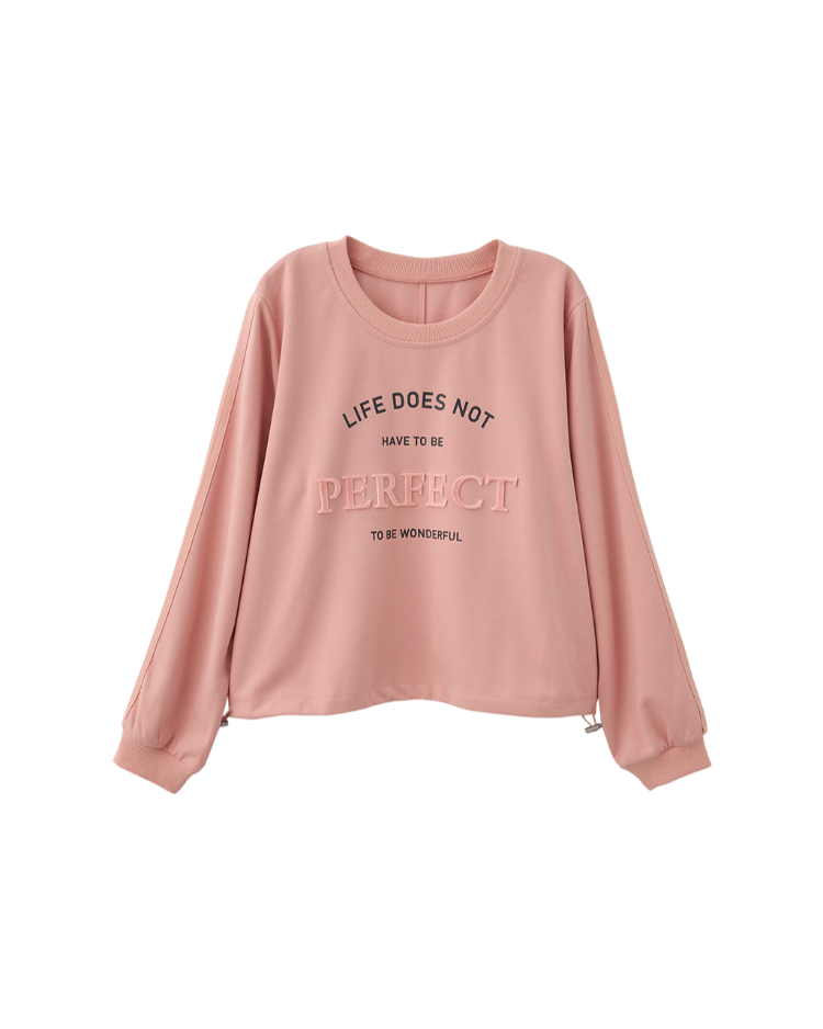 DITA休閒同色織帶丸編上衣