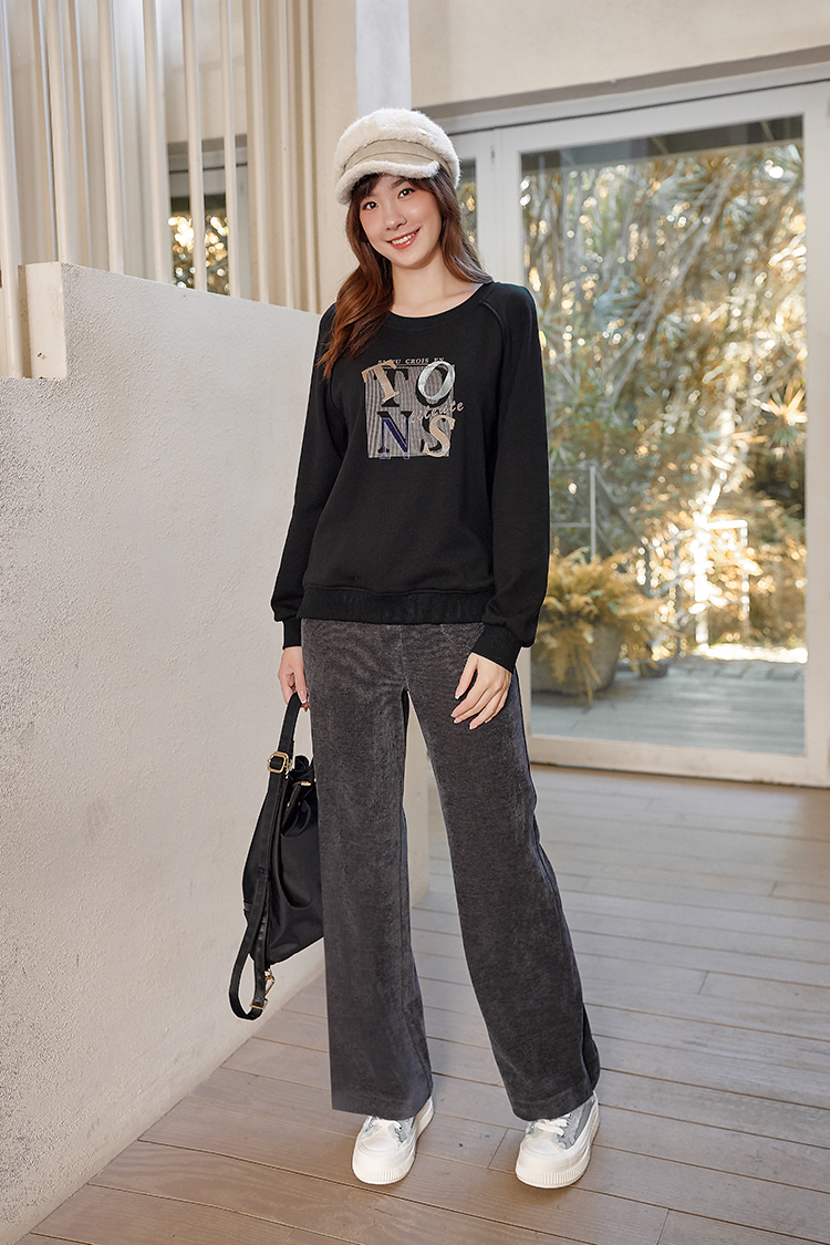 DITA撞色燈芯絨寬褲