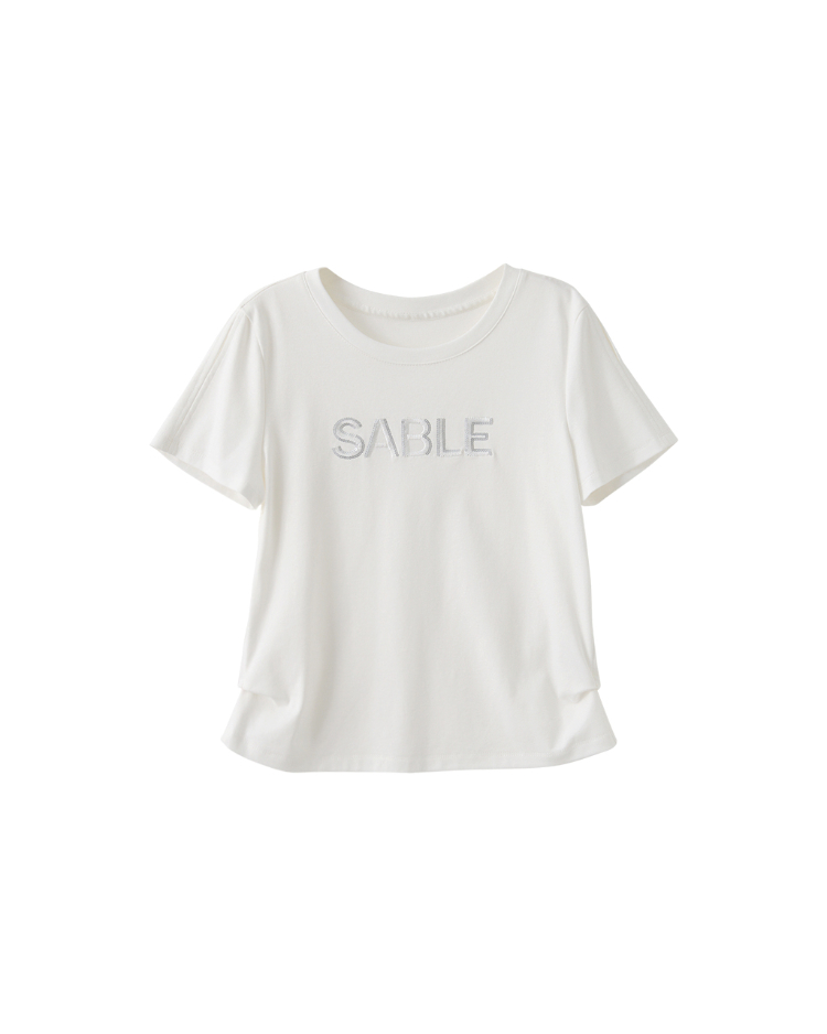 DITA簡約繡字印花上衣