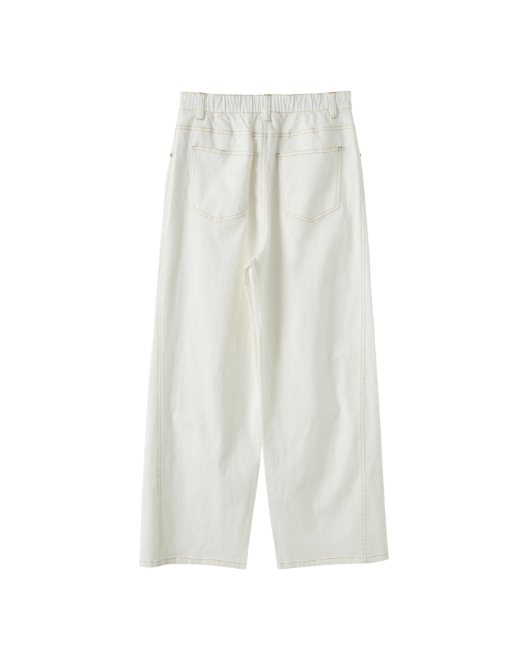 DITA撞色車線拼接寬褲