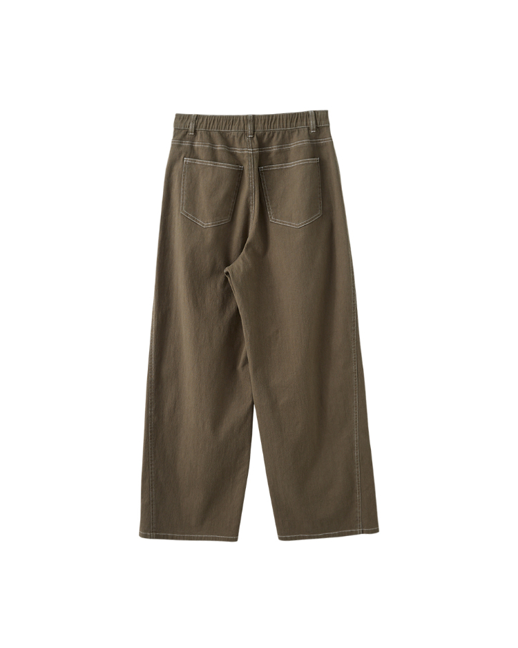 DITA撞色車線拼接寬褲