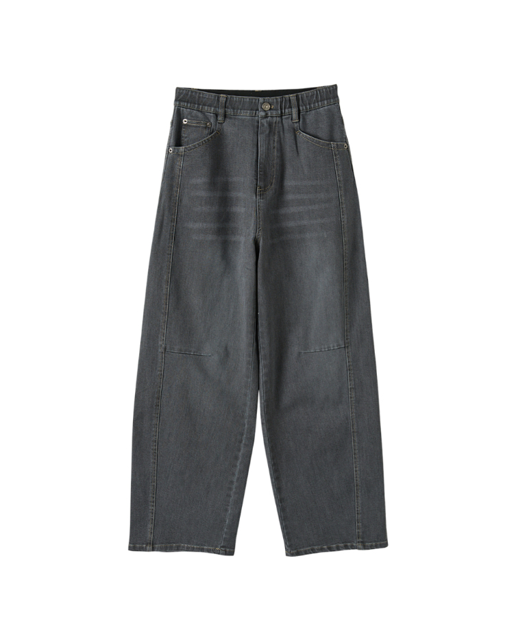 DITA個性剪接牛仔寬褲