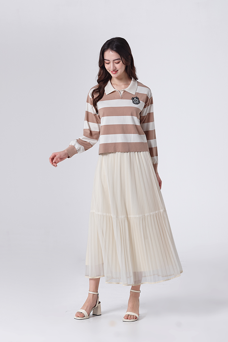 DITA氣質層次壓摺紗裙