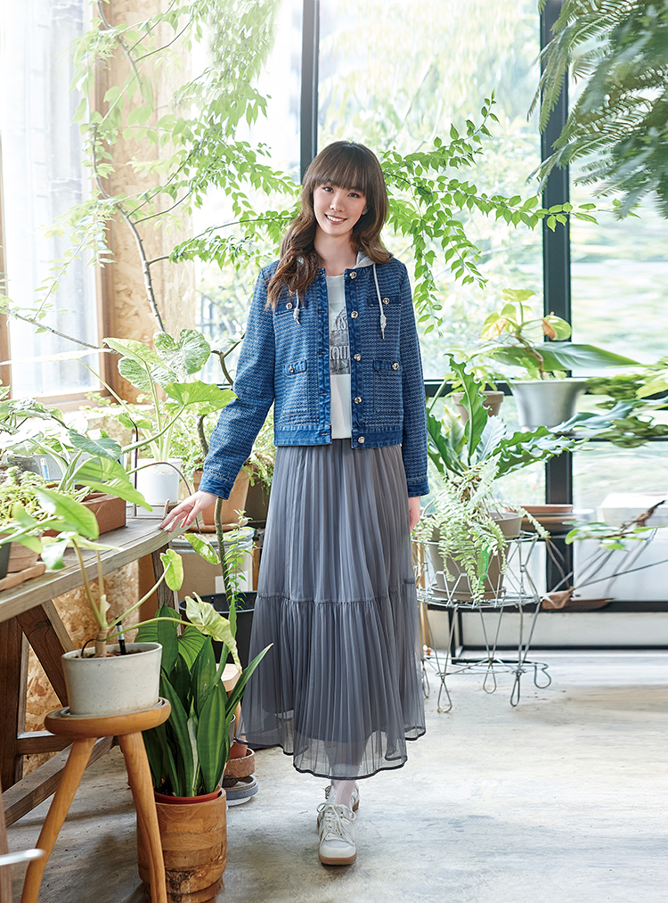 DITA氣質層次壓摺紗裙