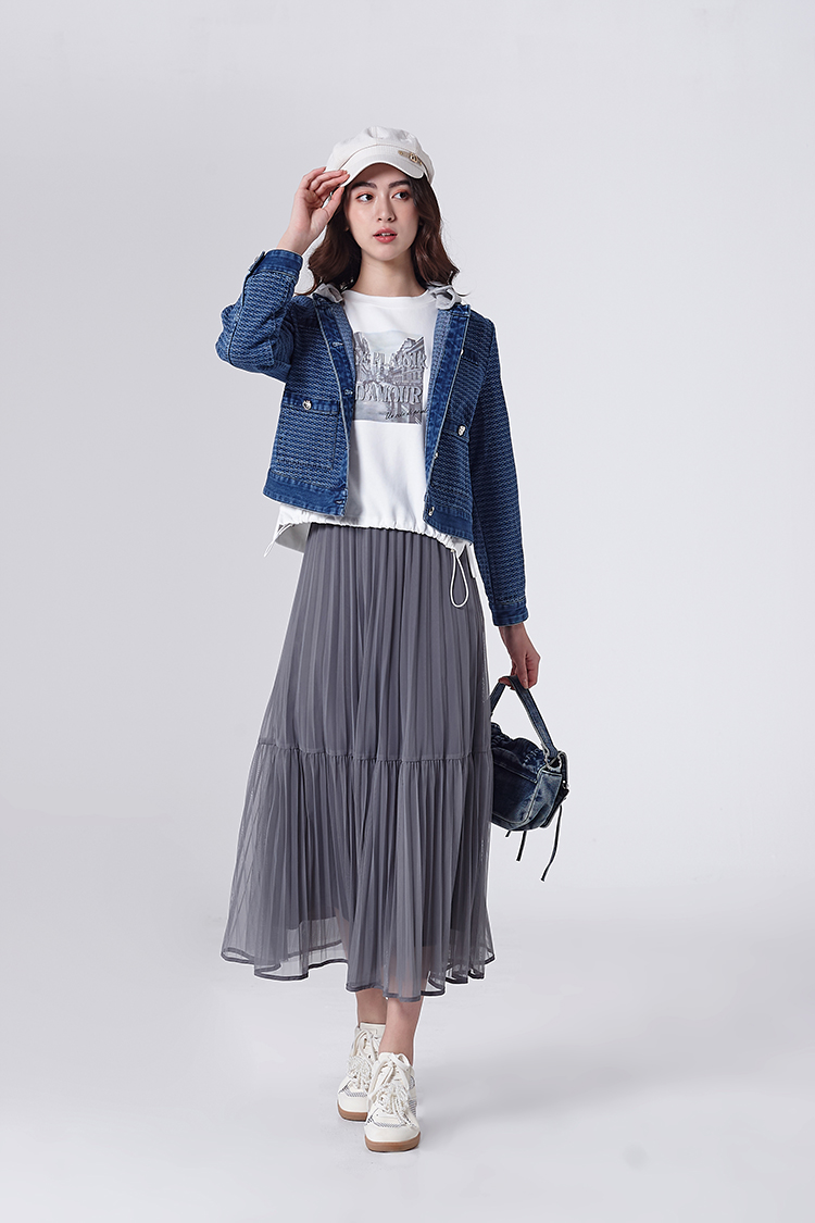 DITA氣質層次壓摺紗裙