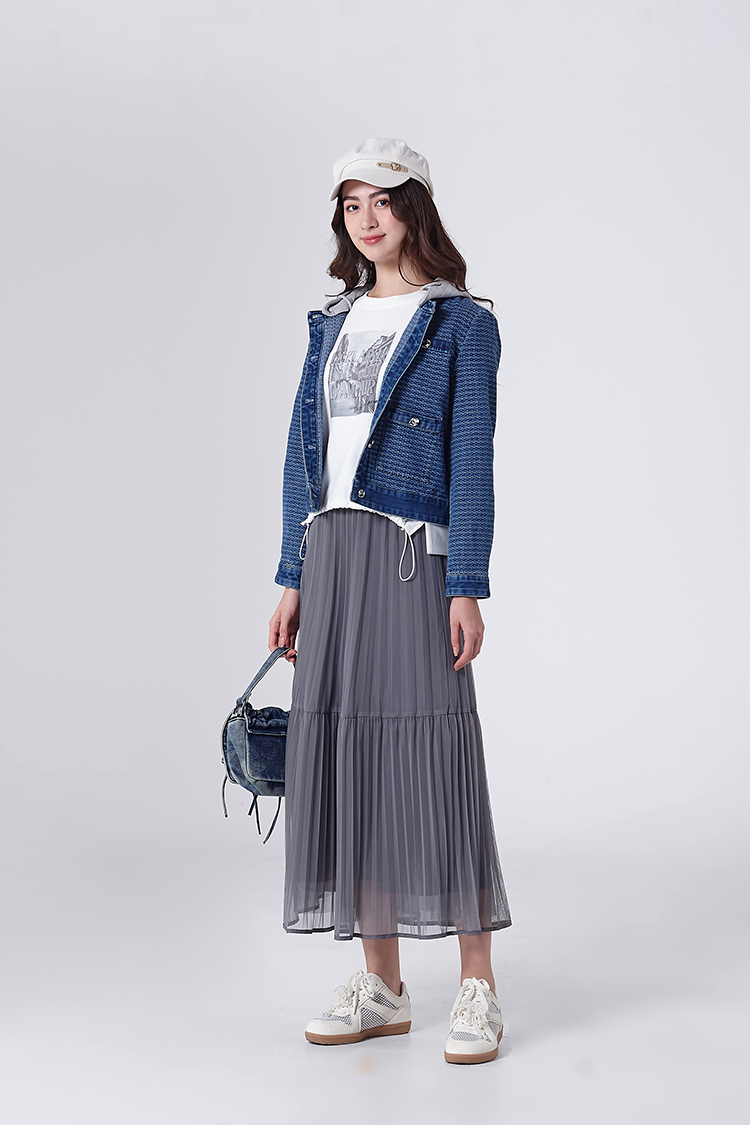 DITA氣質層次壓摺紗裙