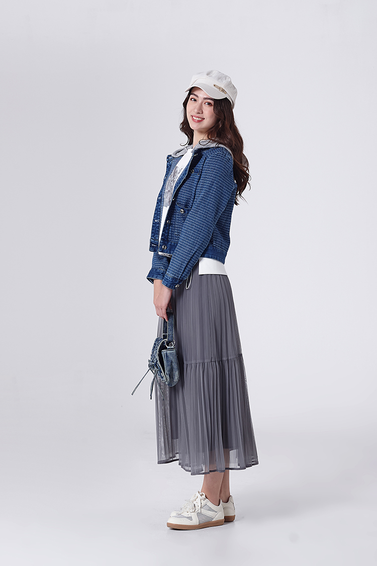 DITA氣質層次壓摺紗裙