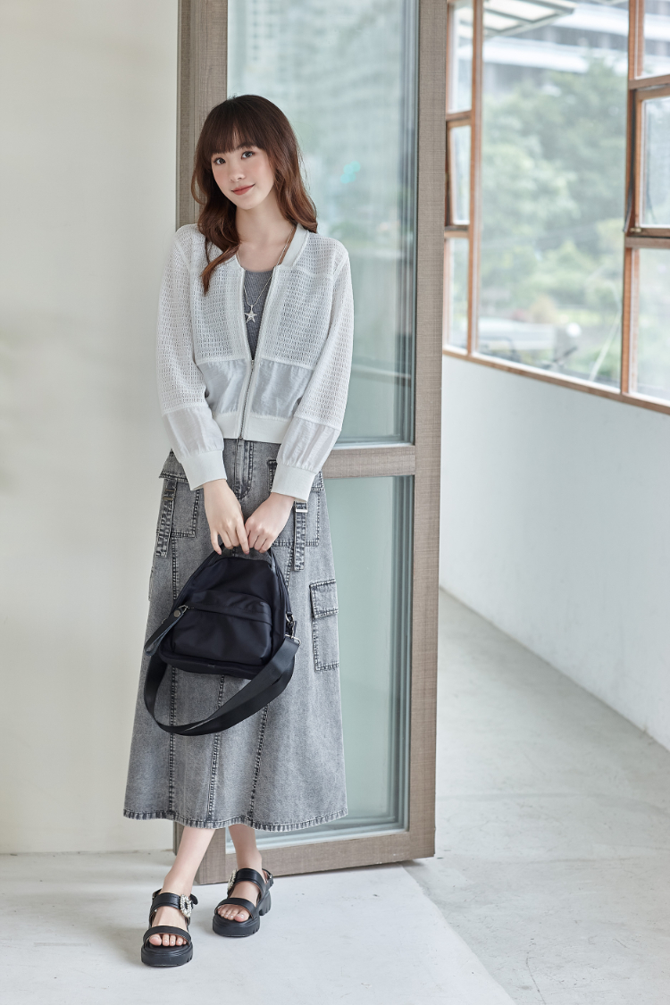 DITA率性工裝感拼接長裙