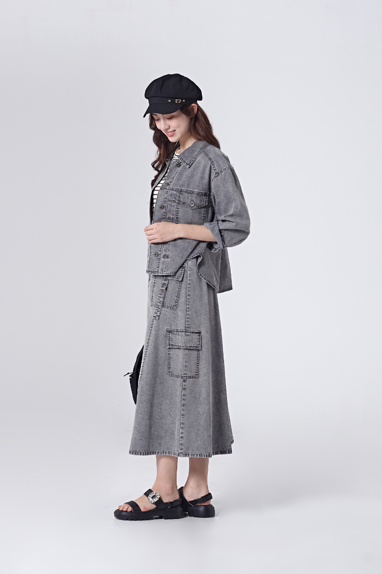 DITA率性工裝感拼接長裙