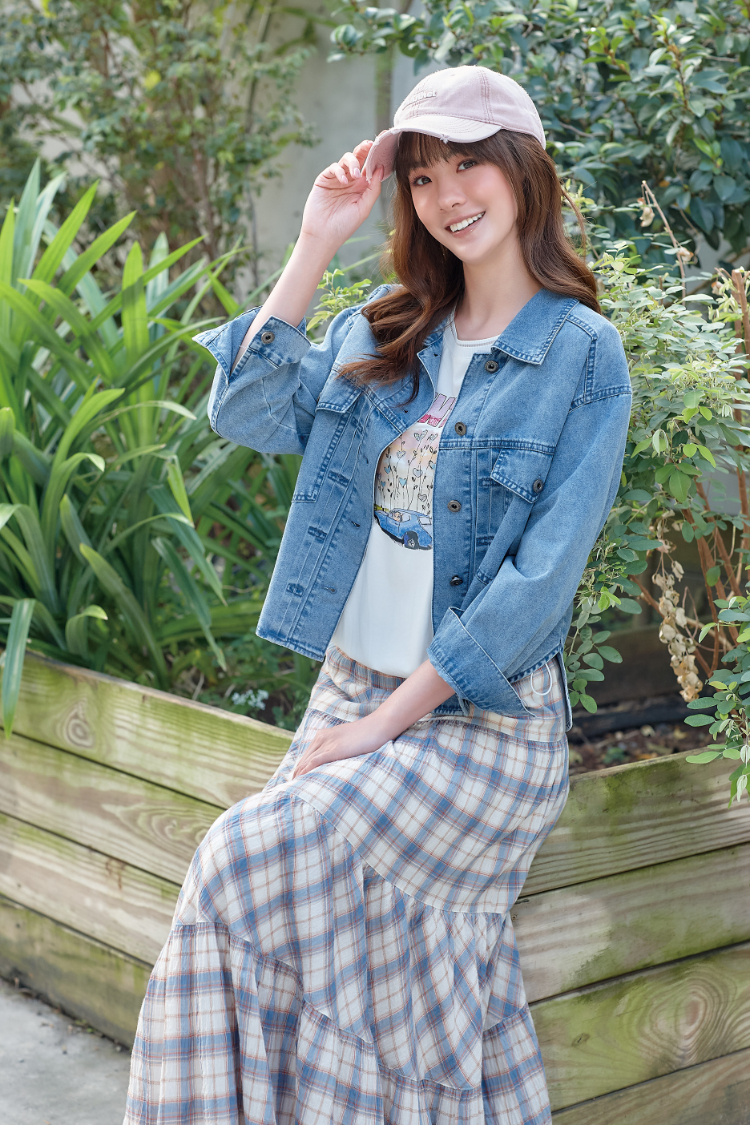 DITA甜美格紋蛋糕裙