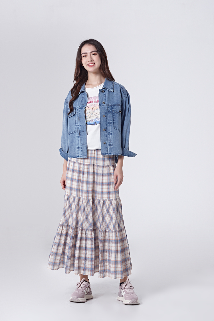 DITA甜美格紋蛋糕裙