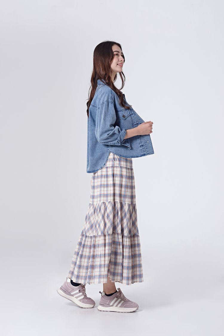 DITA甜美格紋蛋糕裙