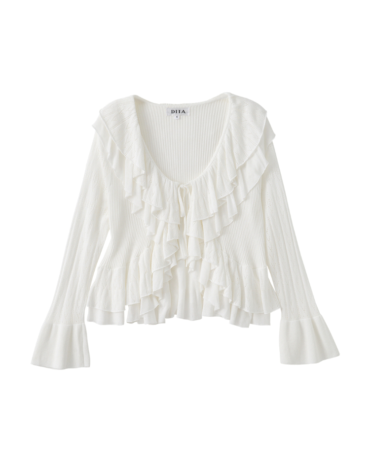 DITA浪漫荷葉長袖上衣