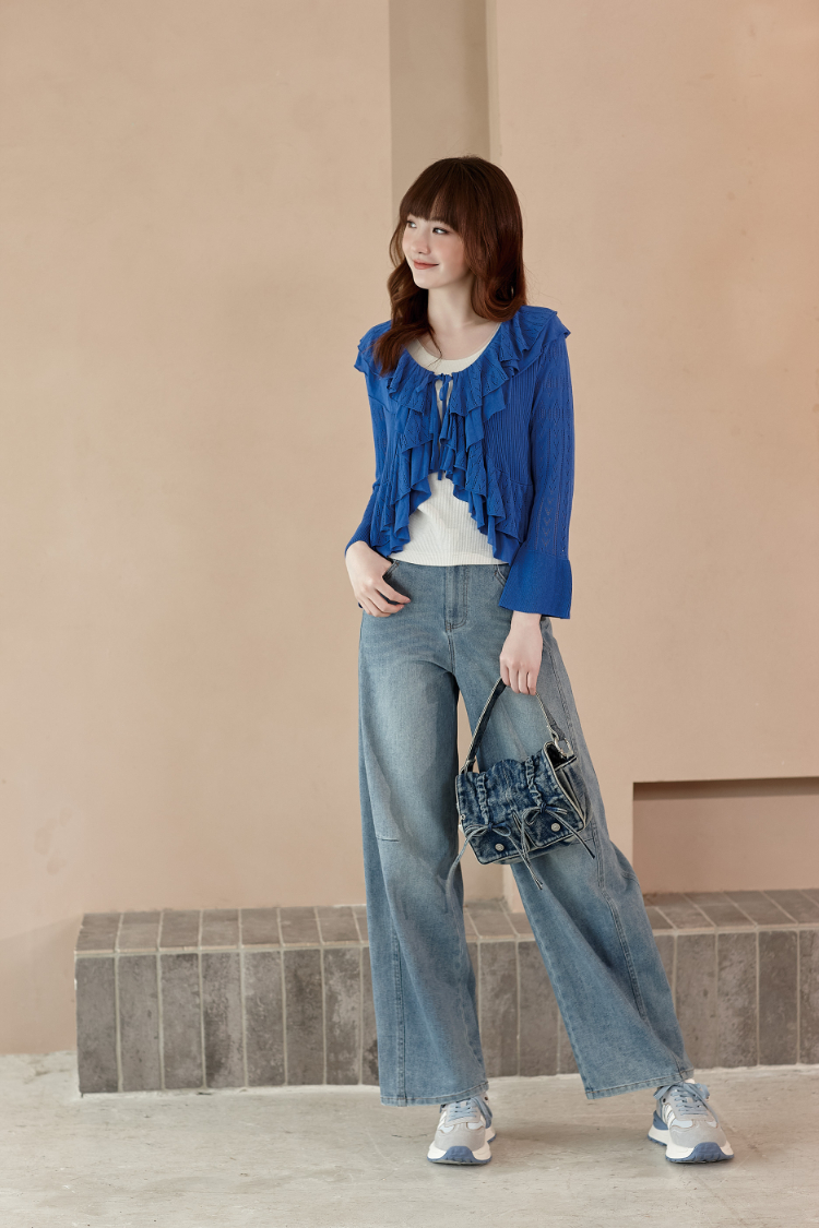 DITA浪漫荷葉長袖上衣