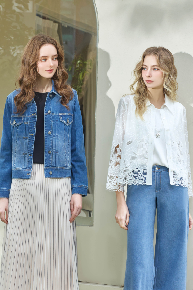 JOAN簍空花卉刺繡蕾絲襯衫(附內搭背心)